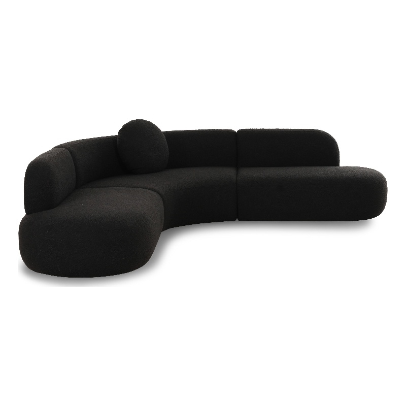 Broohah Black Boucle Sectional