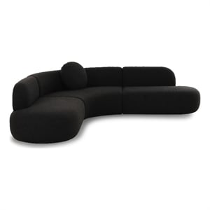 Broohah Black Boucle Sectional