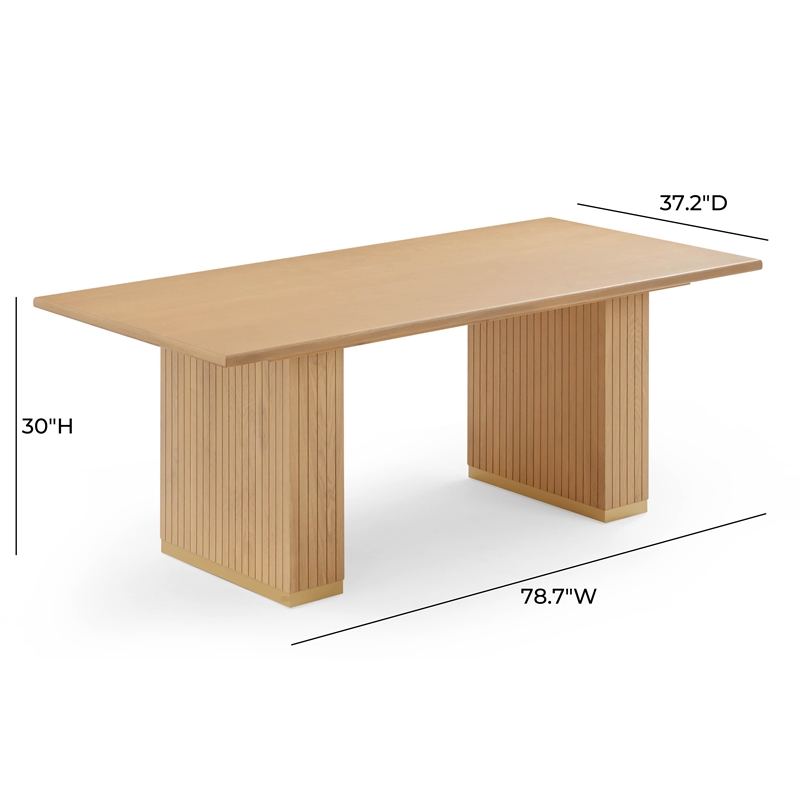 Chelsea Natural Oak Wood 79-inch Rectangular Dining Table