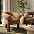 Spara Taupe Straight Vegan Shearling Accent Chair