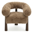 Spara Taupe Straight Vegan Shearling Accent Chair