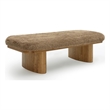 Ollie Taupe Straight Vegan Shearling Large Bench