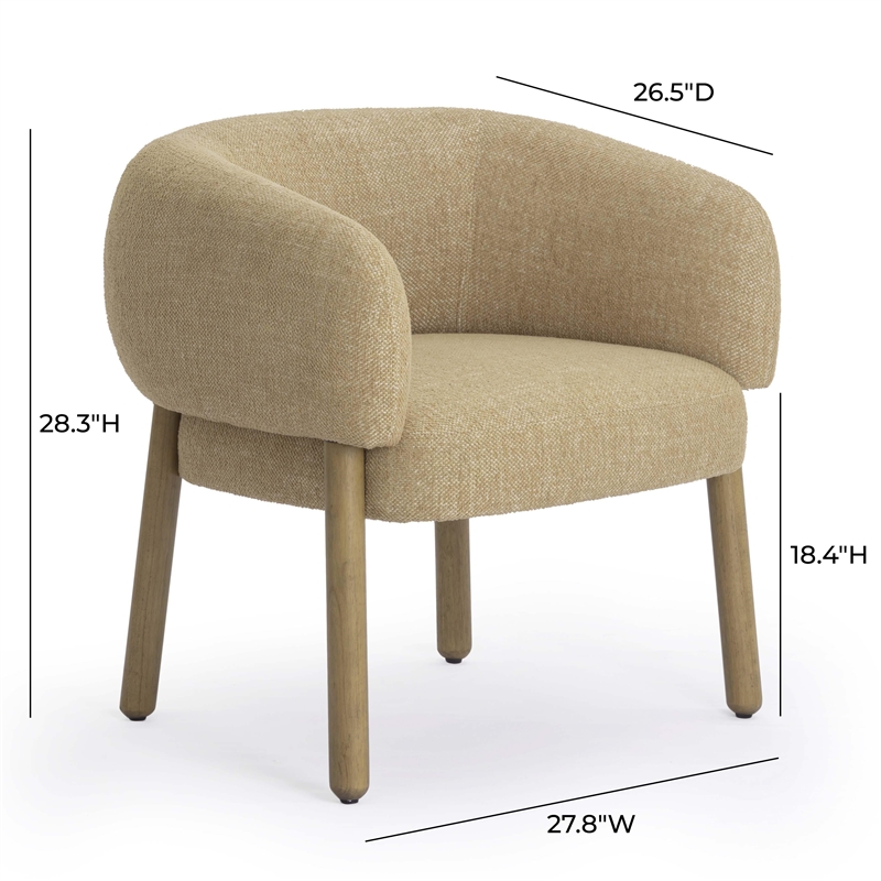 Foxy Honey Textured Fabric Upholstered Accent Chair