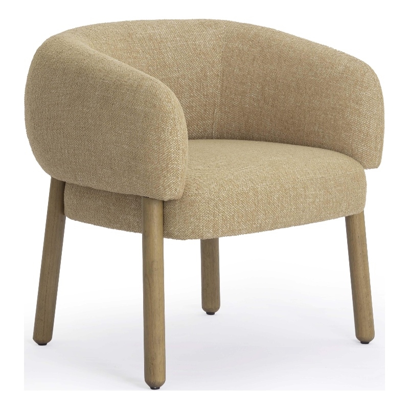 Foxy Honey Textured Fabric Upholstered Accent Chair