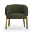 Foxy Olive Green Textured Fabric Accent Chair