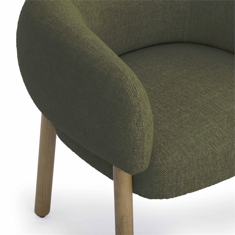 Foxy Olive Green Textured Fabric Accent Chair