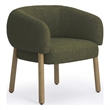 Foxy Olive Green Textured Fabric Accent Chair