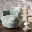 Wolfie Mint Green Velvet Swivel Chair