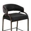 Tatum Black Vegan Leather 2-Tone Counter Stool