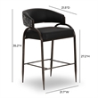 Tatum Black Vegan Leather 2-Tone Counter Stool