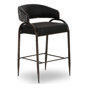 Tatum Black Vegan Leather 2-Tone Counter Stool