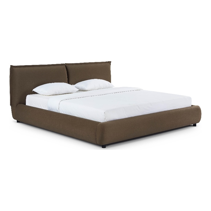 Mel Brown Faux Mohair Upholstered King Bed
