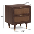 Sierra Dark Chocolate Brown 2 Drawer Nightstand