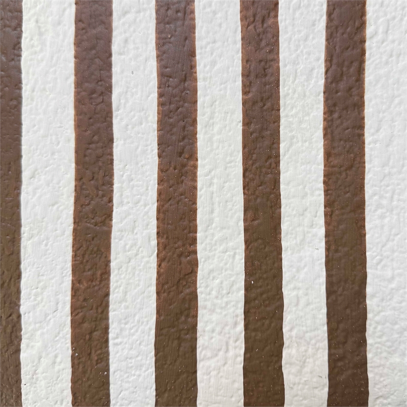 Maiori Chocolate Brown Striped Papier Mache Table Lamp