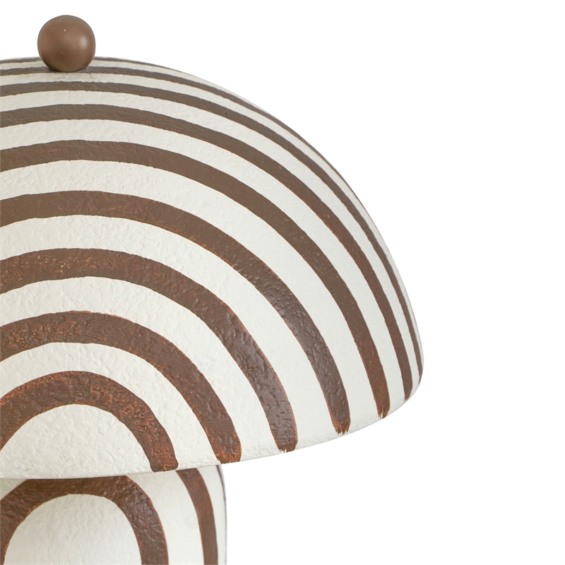 Maiori Chocolate Brown Striped Papier Mache Table Lamp