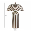 Maiori Chocolate Brown Striped Papier Mache Table Lamp