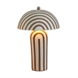 Maiori Chocolate Brown Striped Papier Mache Table Lamp