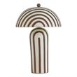 Maiori Chocolate Brown Striped Papier Mache Table Lamp