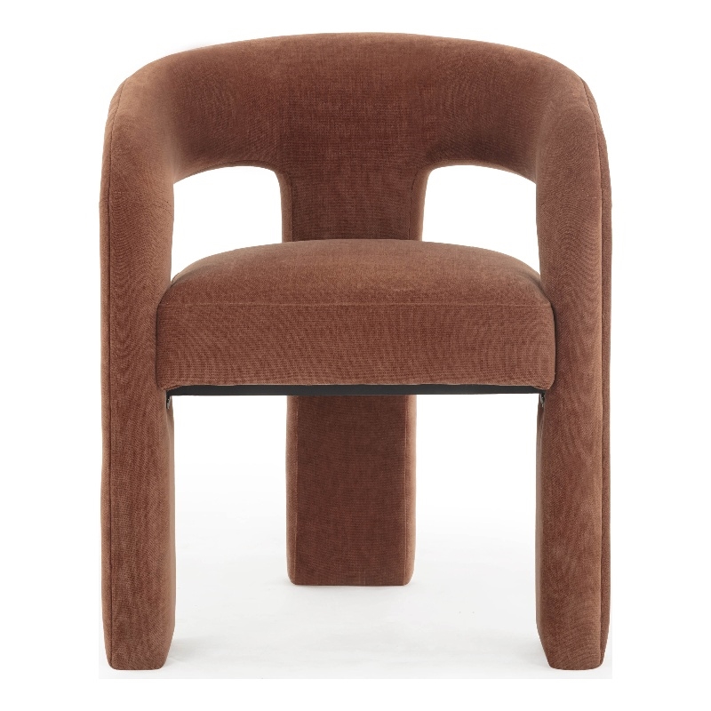 Malone Rust Red Performance Chenille Dining Chair