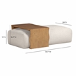 Spencer Cream Performance Basketweave Ottoman with Bridge Table