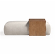 Spencer Cream Performance Basketweave Ottoman with Bridge Table