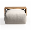 Spencer Cream Performance Basketweave Ottoman with Bridge Table