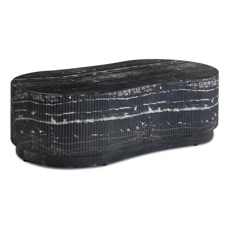 Hades Black Faux Marble Indoor/Outdoor Concrete Coffee Table