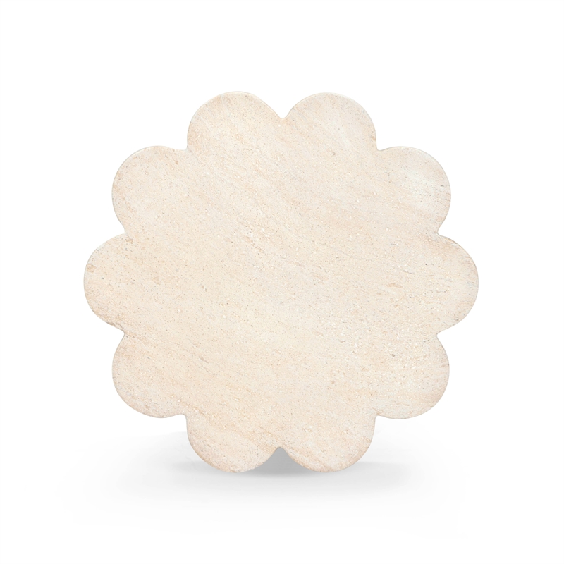 Blossom Faux Travertine Indoor/Outdoor Concrete Side Table
