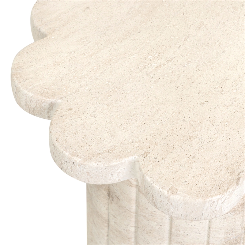Blossom Faux Travertine Indoor/Outdoor Concrete Side Table