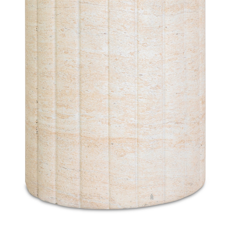 Blossom Faux Travertine Indoor/Outdoor Concrete Side Table