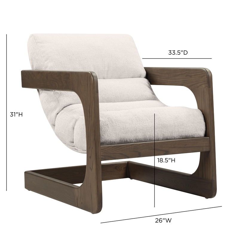 Palma Cream Textured Weave Accent Chair