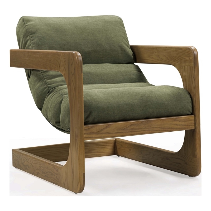 Palma Green Upcycled Fabric Accent Chair