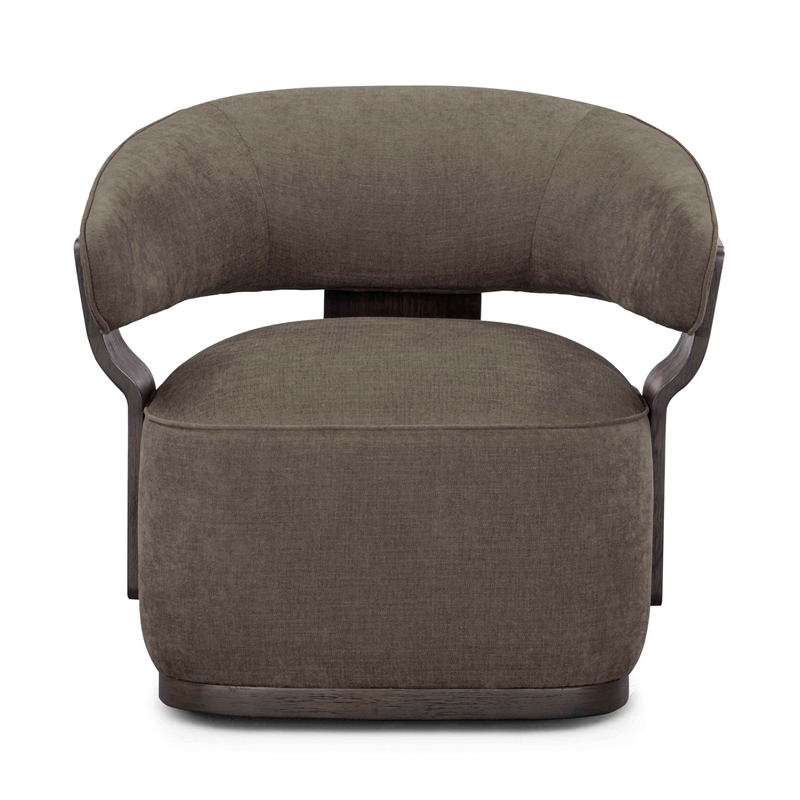 Madison Linen Chenille Swivel Accent Chair in Mink