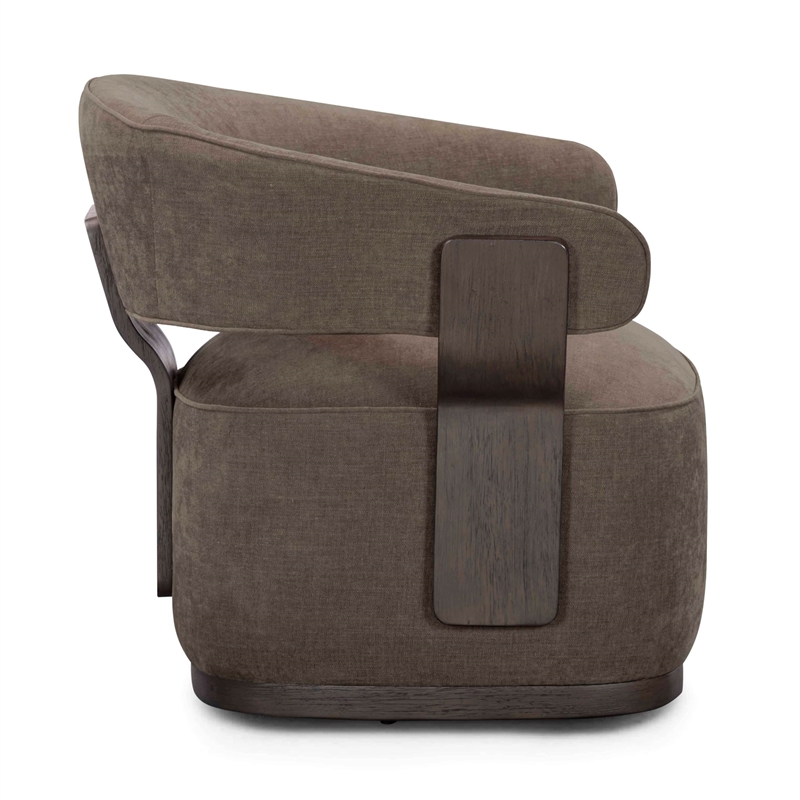 Madison Linen Chenille Swivel Accent Chair in Mink