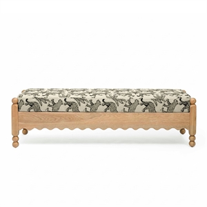 Thelma Cream Leopard Jacquard Bench