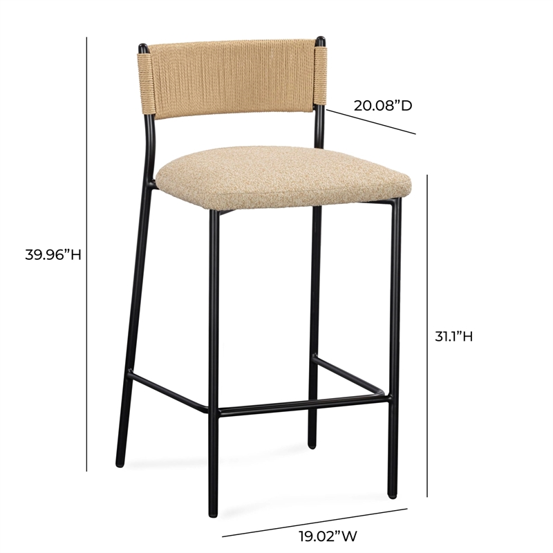 Celine Tan Performance Speckled Boucle Barstool