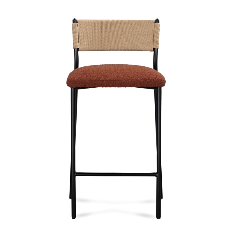 Celine Maroon Performance Boucle Counter Stool