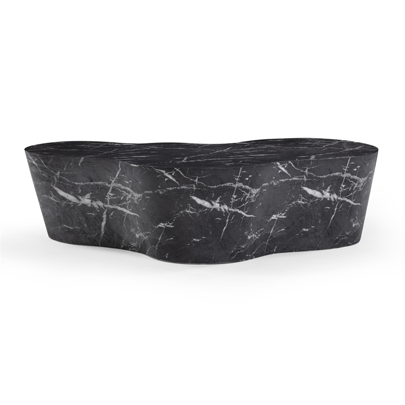 Slab Black Marble Concrete Indoor / Outdoor Coffee Table