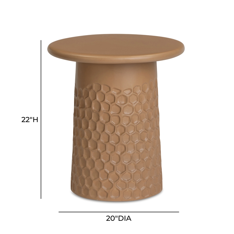 Hessa Terracotta Chiseled Concrete Indoor/Outdoor Side Table