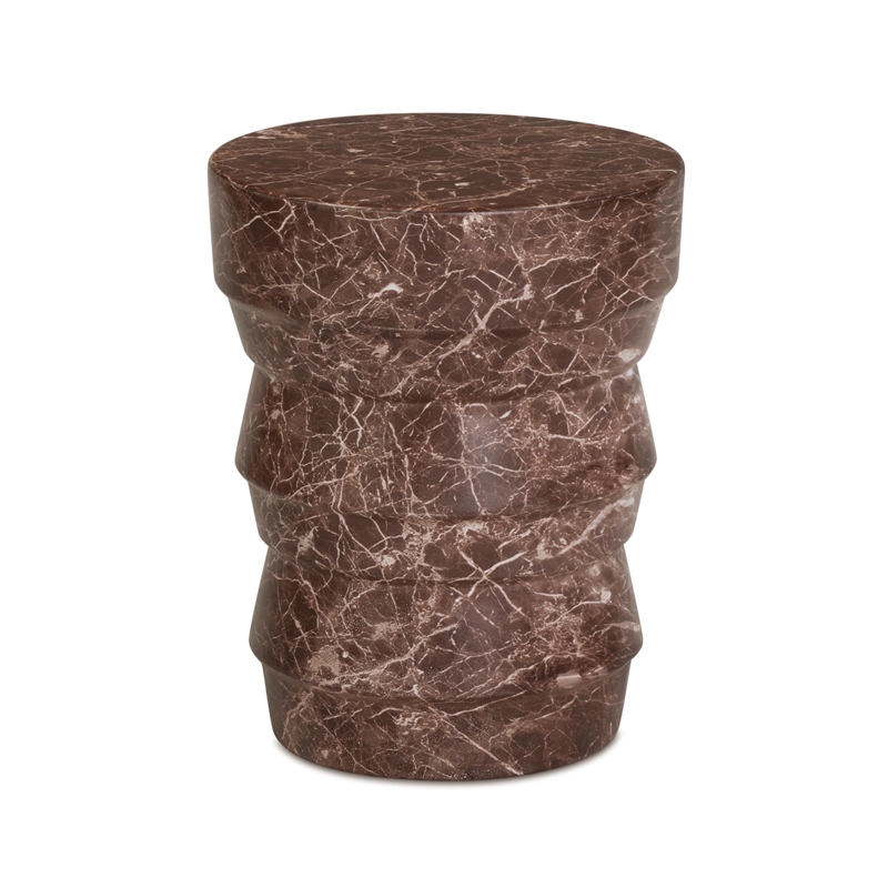 Ayon Faux Red Levanto Concrete Indoor/Outdoor Side Table