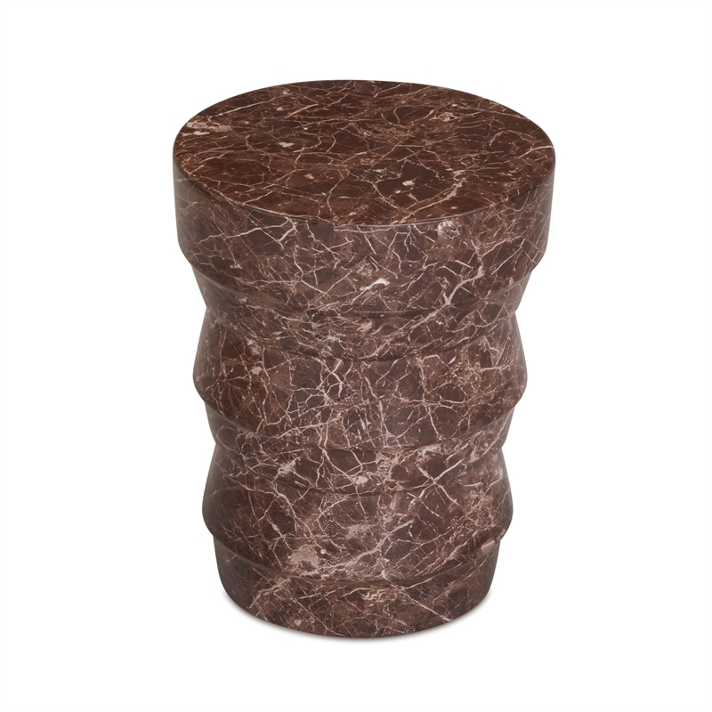 Ayon Faux Red Levanto Concrete Indoor/Outdoor Side Table