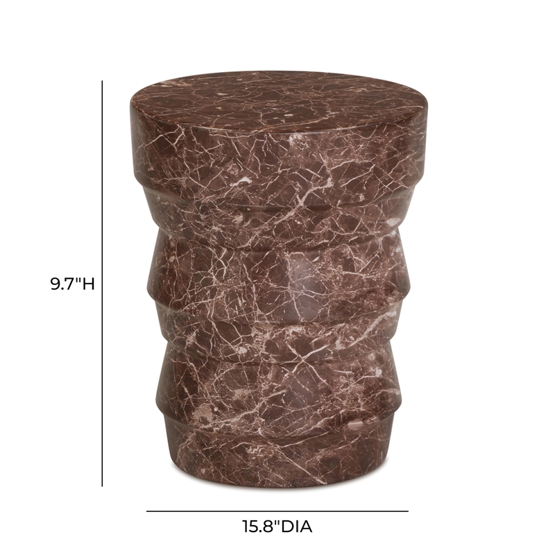 Ayon Faux Red Levanto Concrete Indoor/Outdoor Side Table