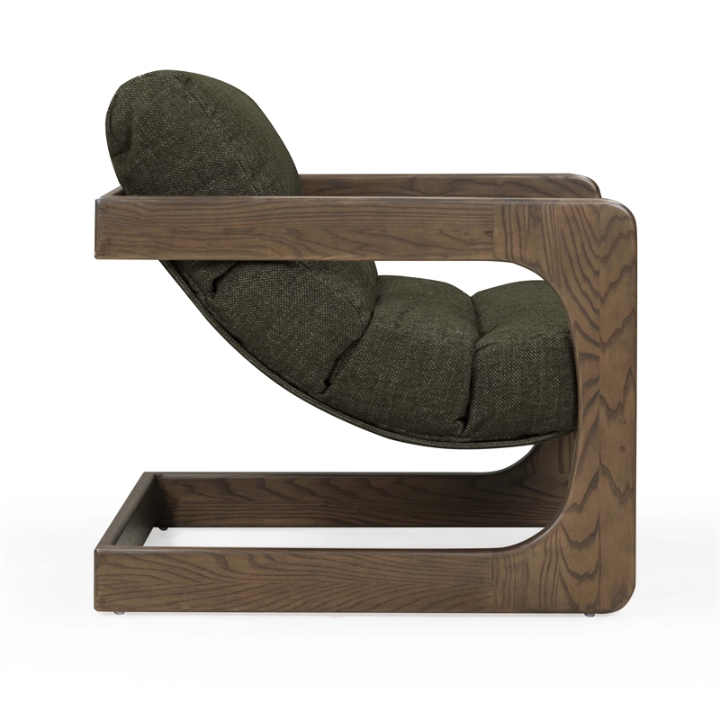 Palma Forest Green Textured Weave Accent Chair