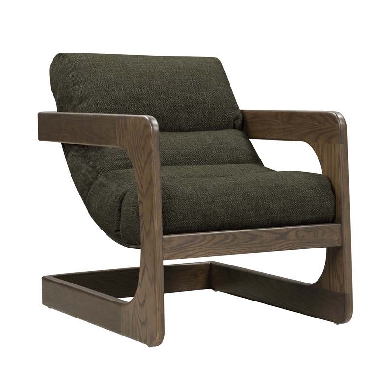 Palma Forest Green Textured Weave Accent Chair