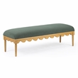 Oodle Green Vegan Mohair Upholstered Bench