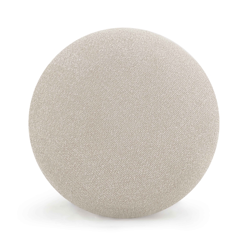 Pucker Warm Grey Boucle Upholstered Ottoman