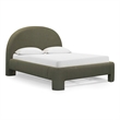 Orphea Kale Green Boucle Queen Bed