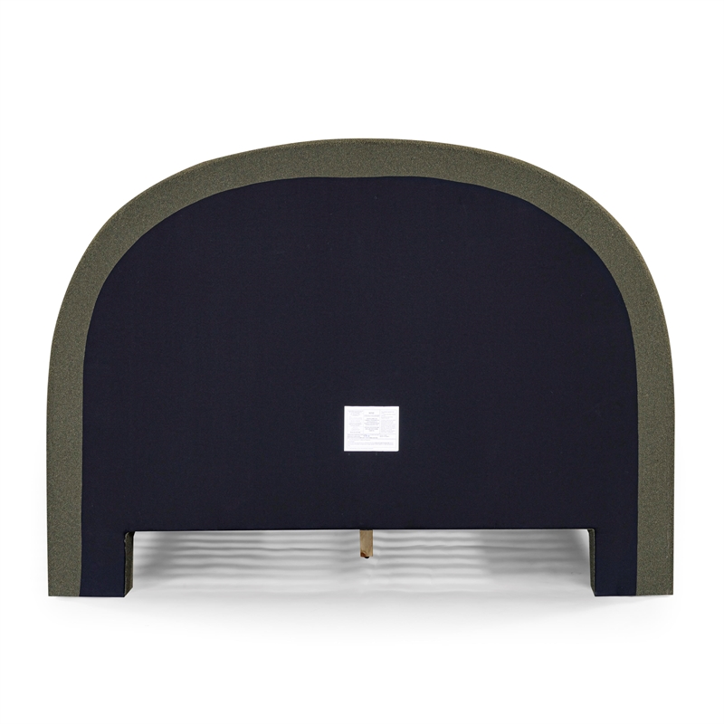 Orphea Kale Green Boucle Queen Bed