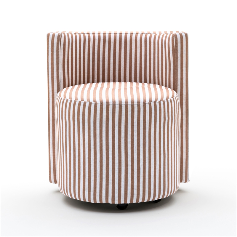 Alyssa Curry Yellow Striped Performance Linen Rolling Desk Chair