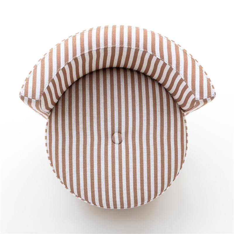 Alyssa Curry Yellow Striped Performance Linen Rolling Desk Chair